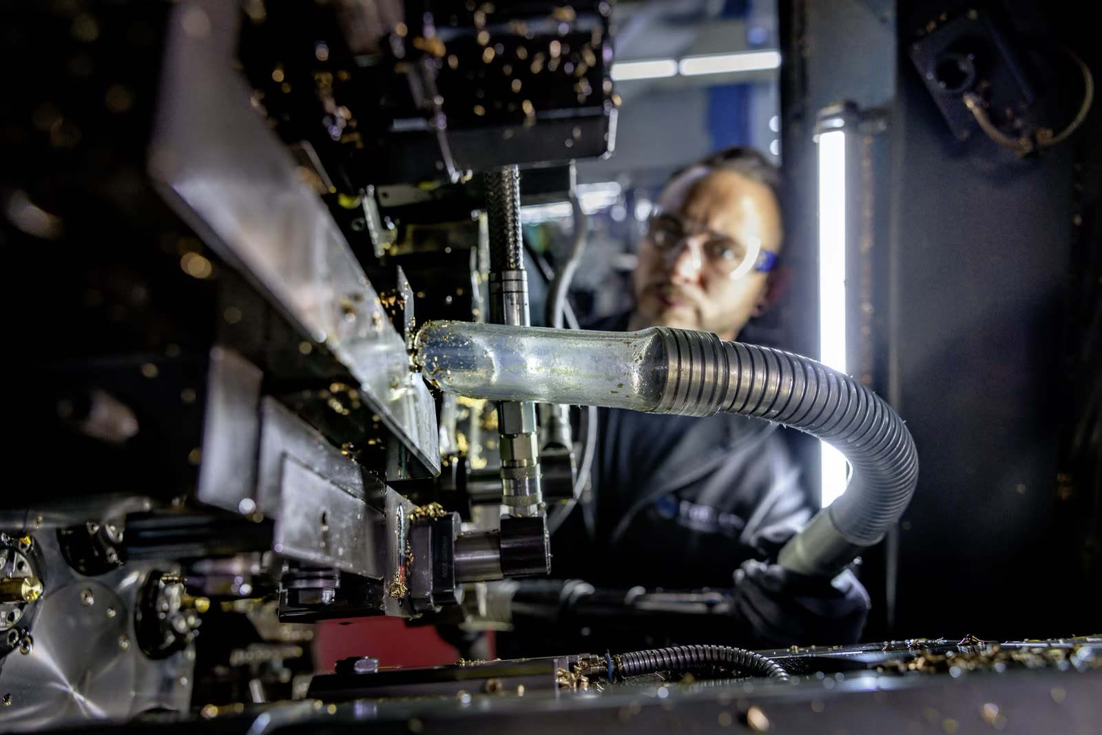 Späneabsaugung an der CNC-Maschine